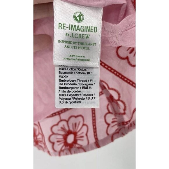 Crewcuts Girls Pink & Red Floral Embroidered Puff Sleeve Lined Blouse Size XL - Picture 5 of 10